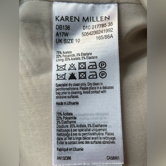 Karen Millen Formal Satin Midi Dress Like New Sz 6 - Picture 8 of 8